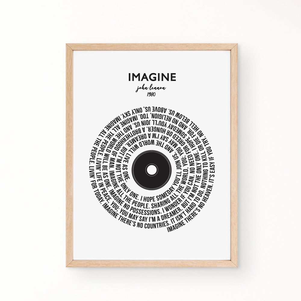 Lyric Wall Art - Imagine by John Lennon