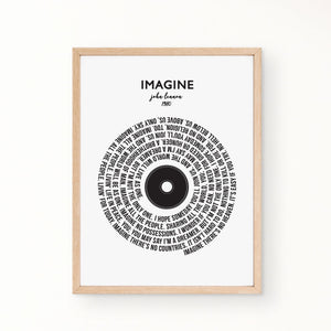 Lyric Wall Art - Imagine by John Lennon