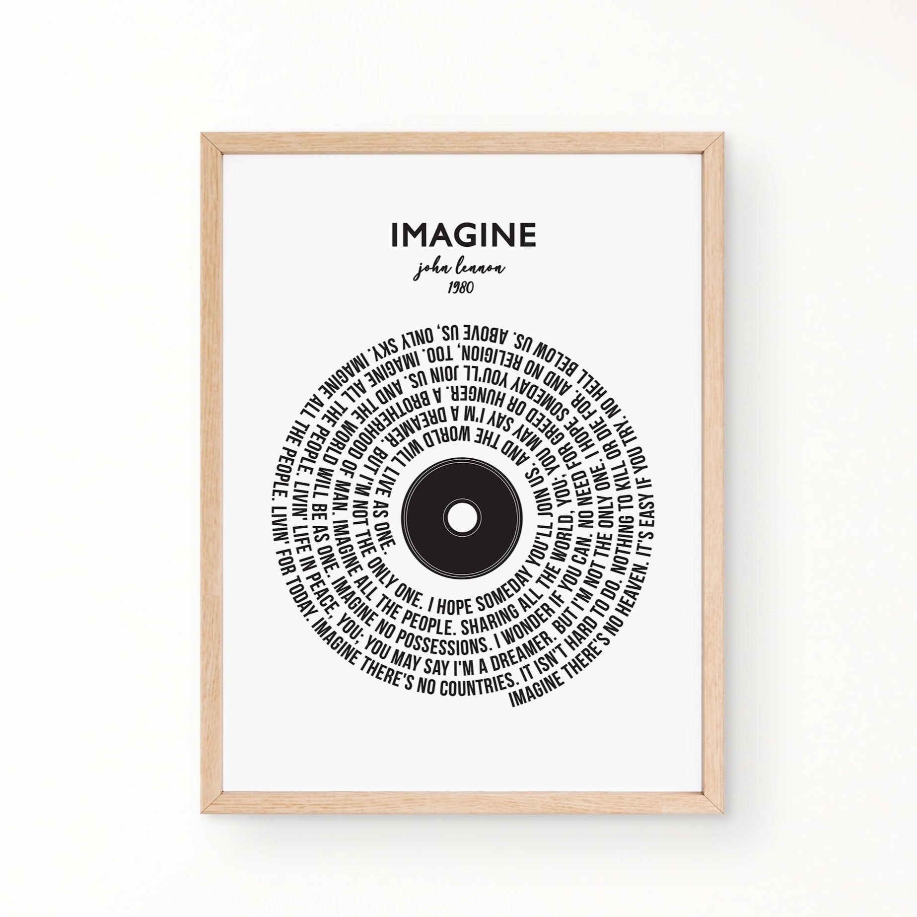 Lyric Wall Art - Imagine by John Lennon