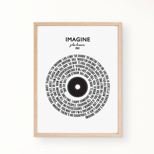 Lyric Wall Art - Imagine by John Lennon