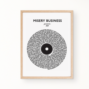 Lyric Wall Art - Misery Business by Paramore