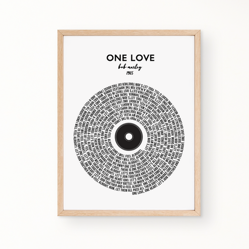 Lyric Wall Art - ONE LOVE by Bob Marley