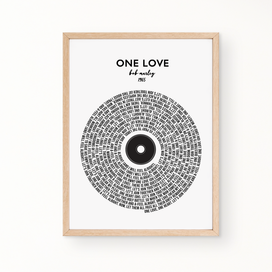 Lyric Wall Art - ONE LOVE by Bob Marley