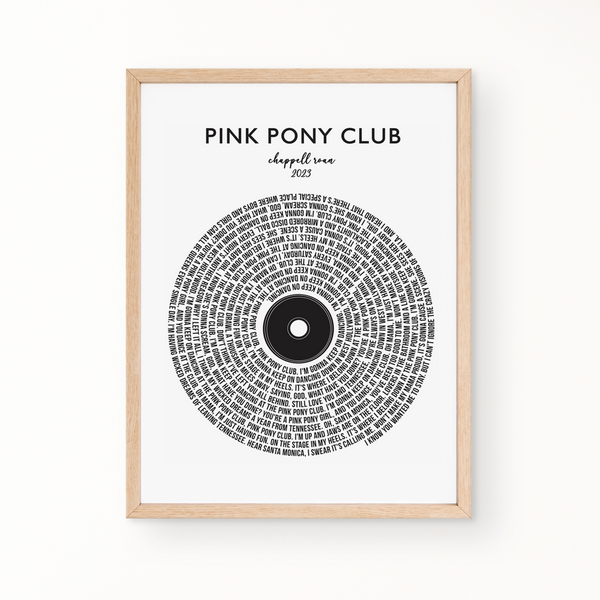 Lyric Wall Art - Pink Pony Club by Chappell Roan