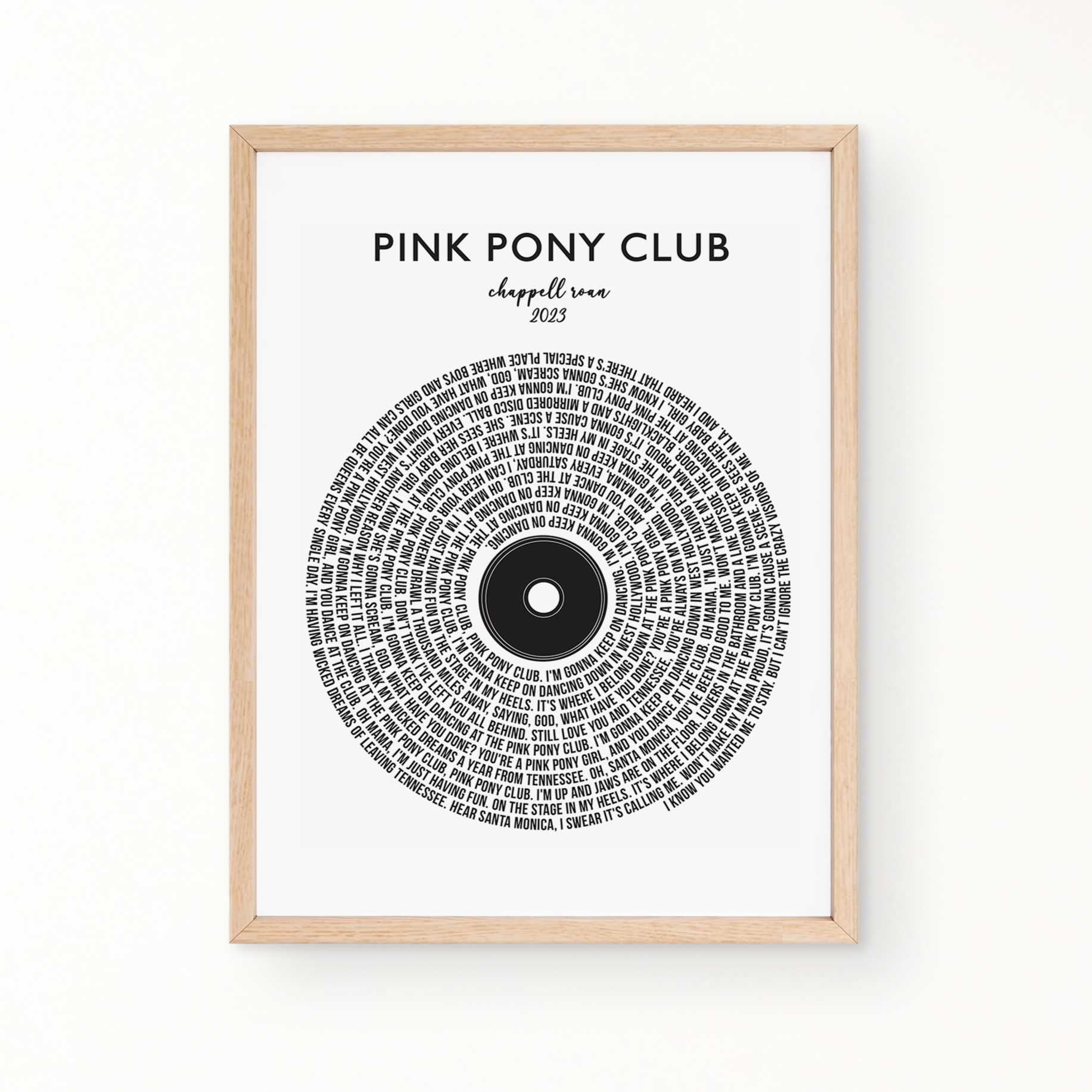 Lyric Wall Art - Pink Pony Club by Chappell Roan