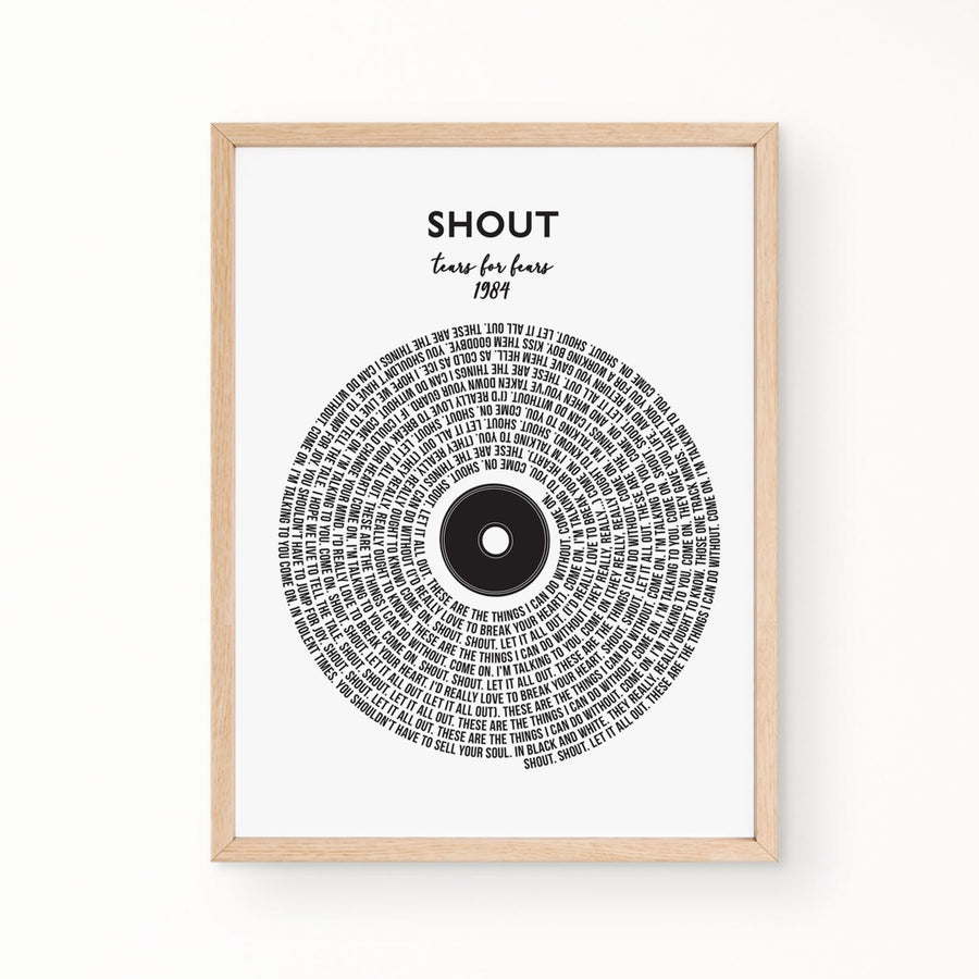 Lyric Wall Art - Shout by Tears For Fears