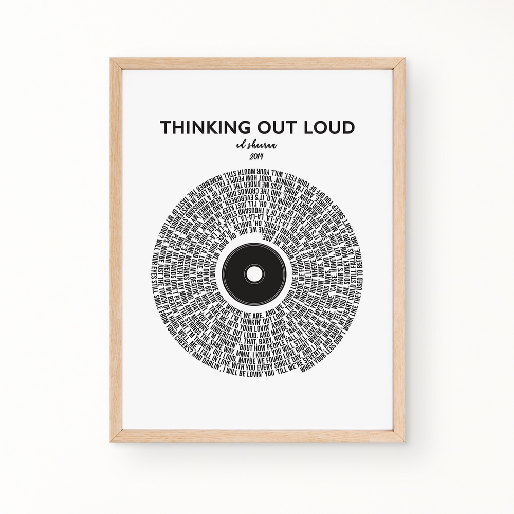 Lyric Wall Art - Thinking Out Loud by Ed Sheeran
