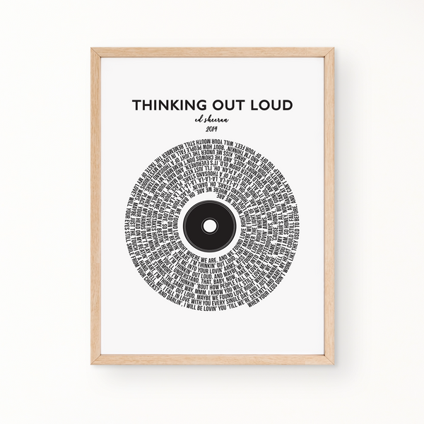 Lyric Wall Art - Thinking Out Loud by Ed Sheeran