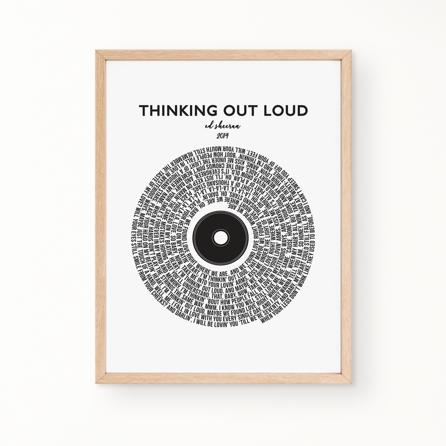 Lyric Wall Art - Thinking Out Loud by Ed Sheeran