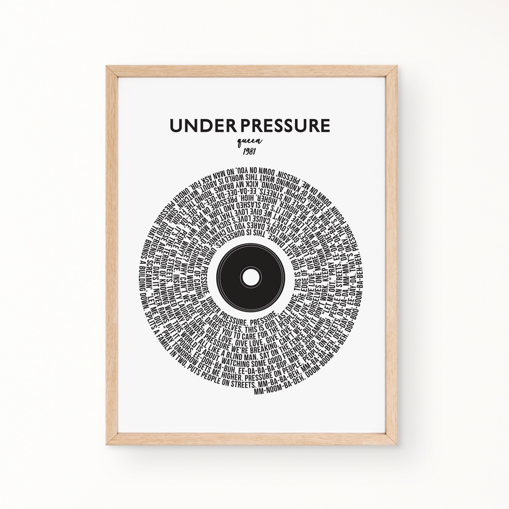 Lyric Wall Art - Under Pressure by Queen