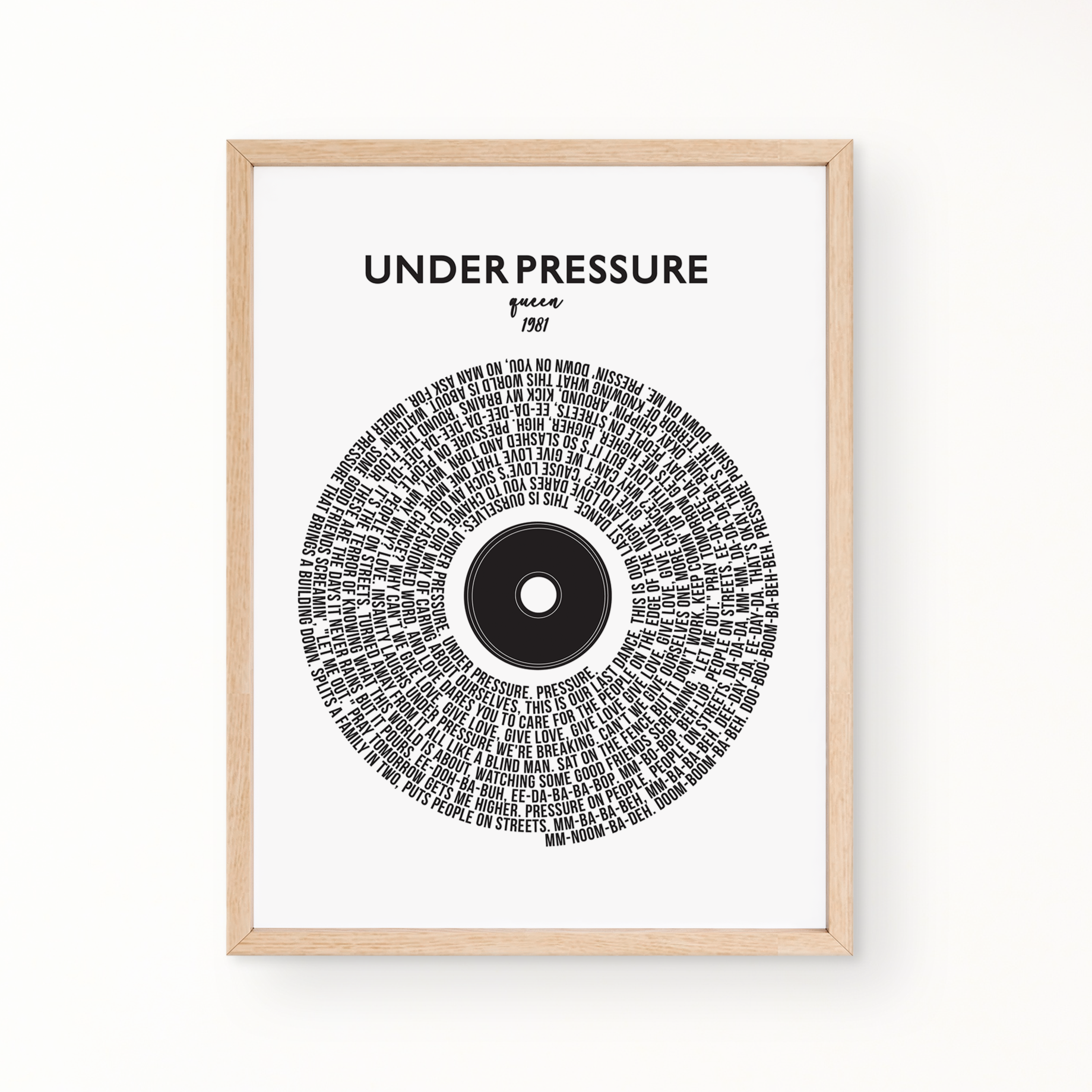 Lyric Wall Art - Under Pressure by Queen