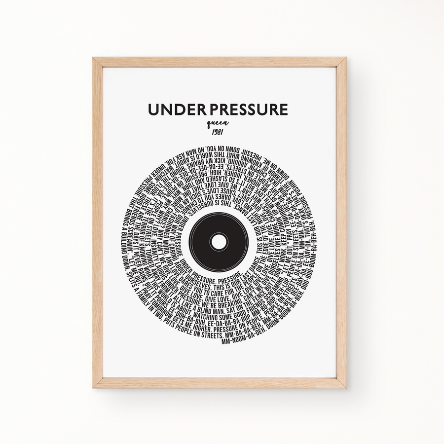 Lyric Wall Art - Under Pressure by Queen