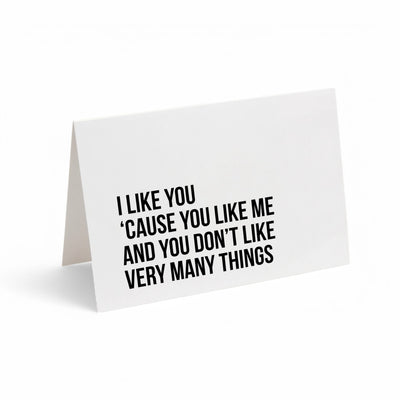 Card - I Like You 'Cause You Like Me and You Don't Like Very Many Things