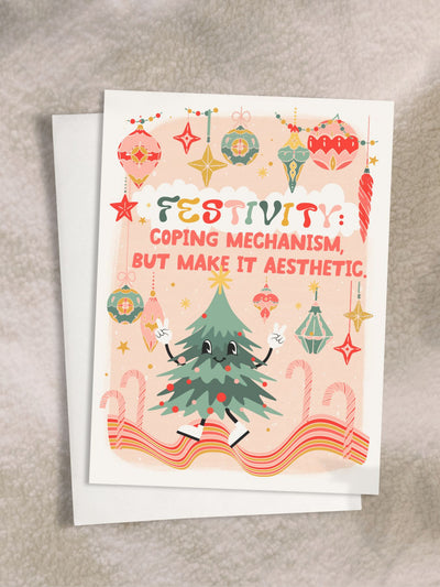 Holiday Greeting Card - World is on Fire- Unhinged Christmas Cards - Peach or Plum