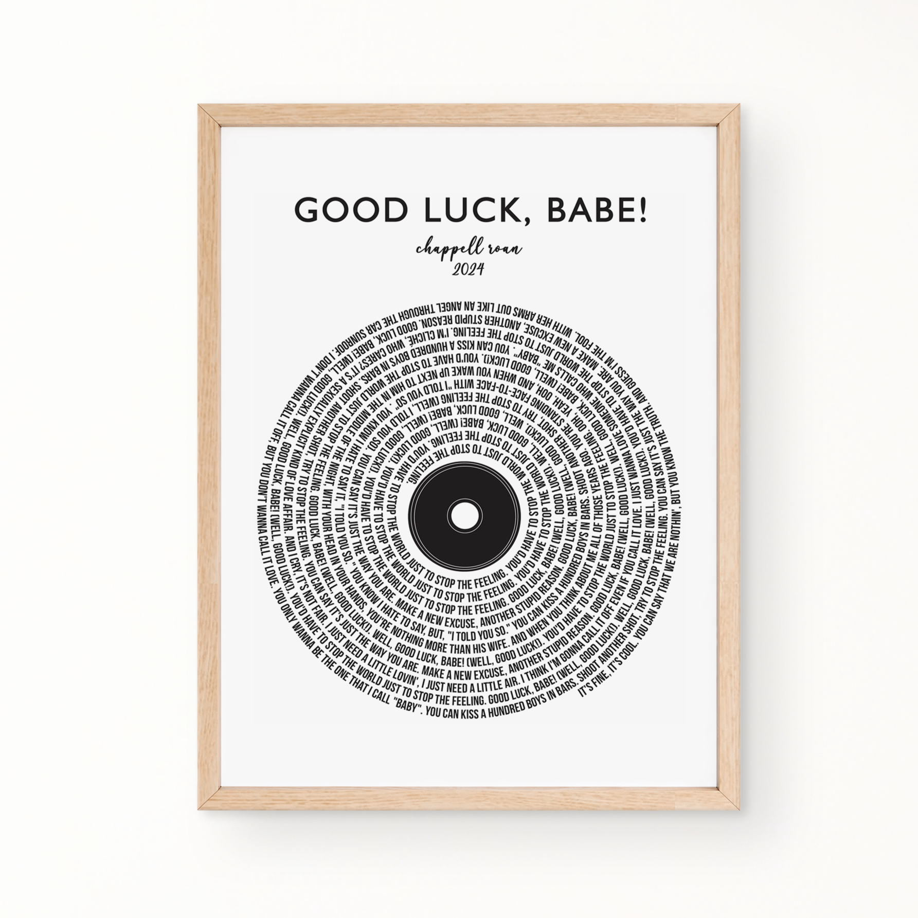 Lyric Wall Art - Good Luck Babe by Chappell Roan