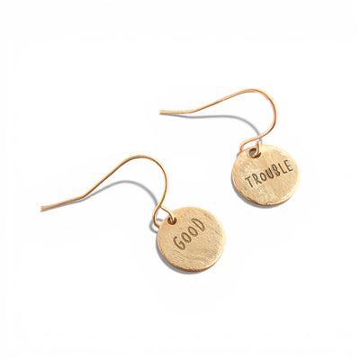 Telling Short Quote Earrings - Good Trouble