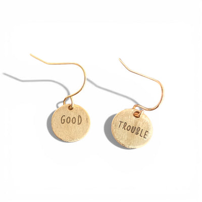 Telling Short Quote Earrings - Good Trouble