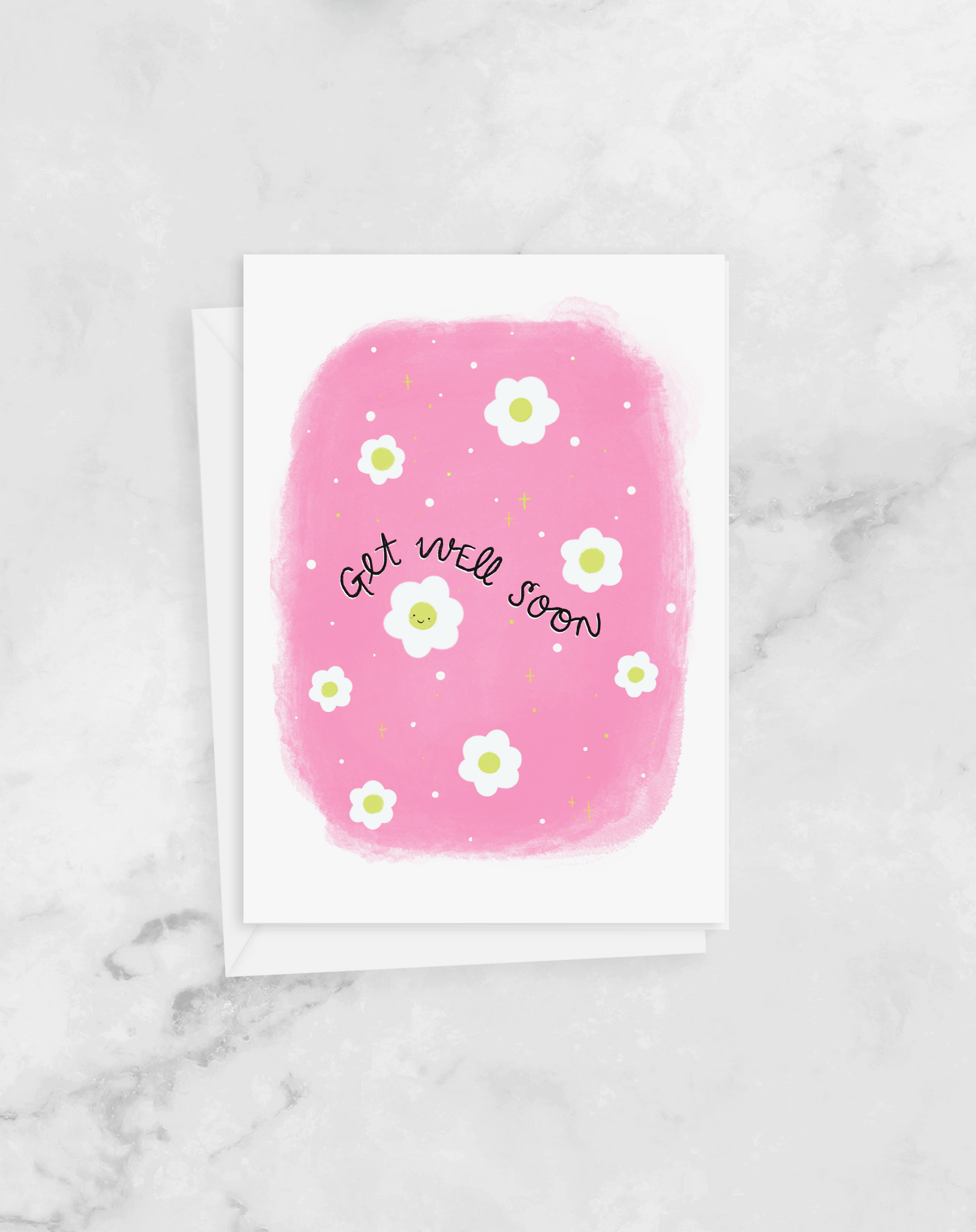 Greeting Card -  Get Well Soon - Peach or Plum