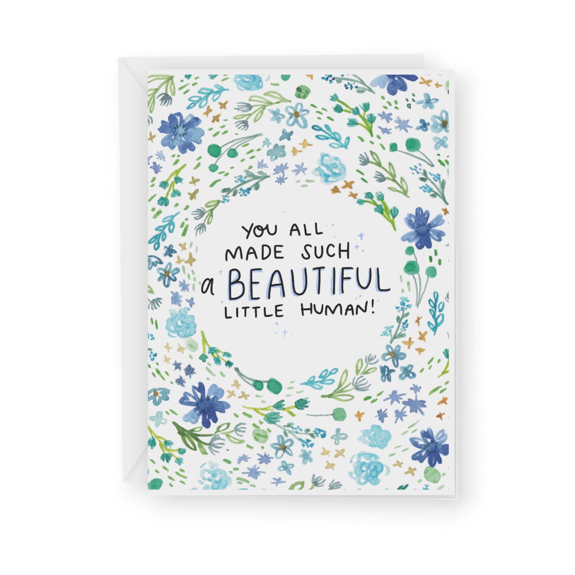 Greeting Card - New Baby - You all made a beautiful little human - Peach or Plum