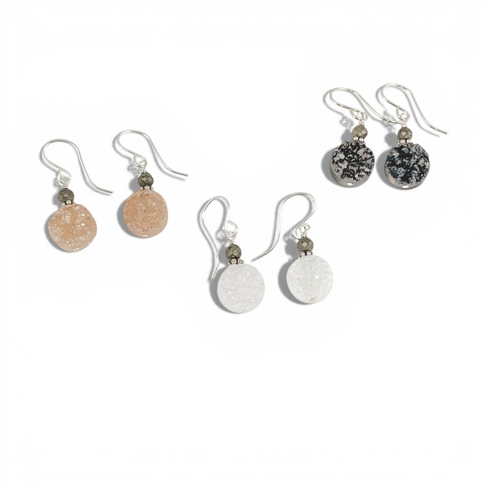 WHS Small Druzy Dangle Earrings
