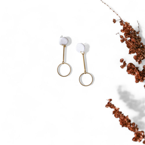 AERI DROPS - Clay and Brass Earrings