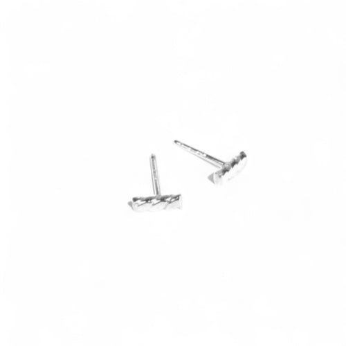 WHS Textured Bar Stud Earrings - sterling silver
