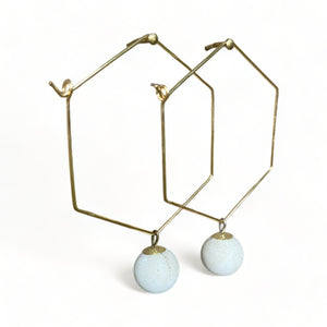 Concrete Hexagon Earrings