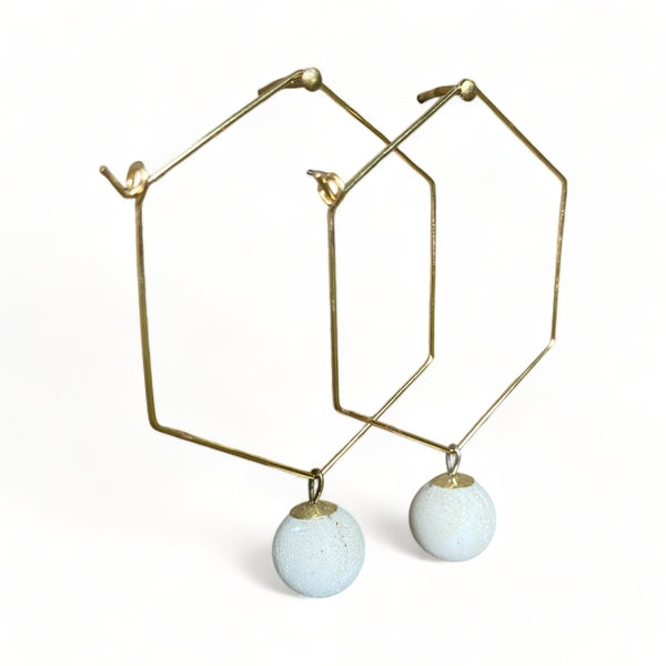 Concrete Hexagon Earrings