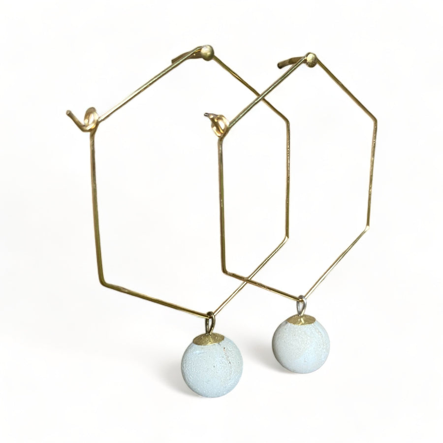 Concrete Hexagon Earrings