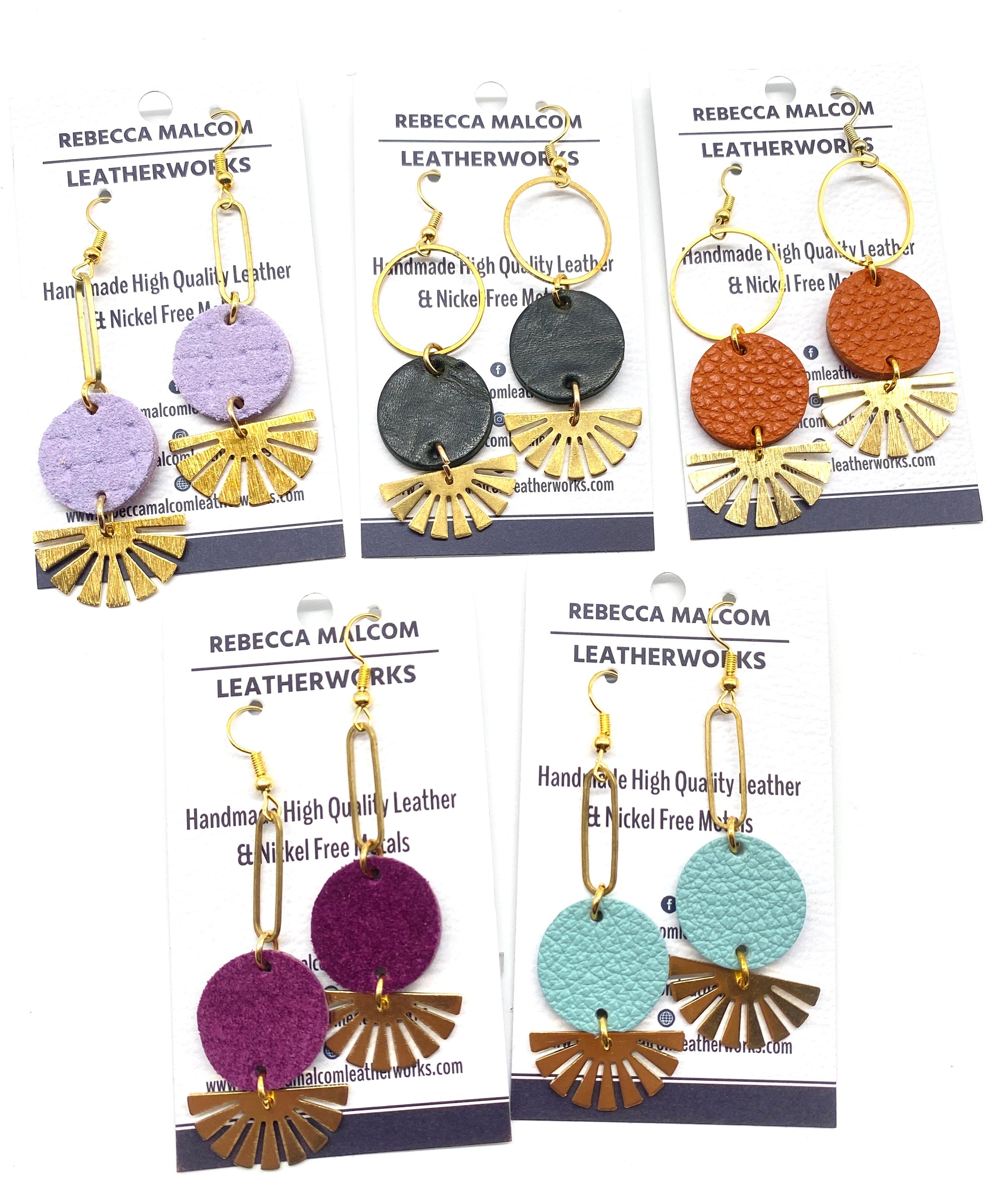 Circle and Brass circle Earrings