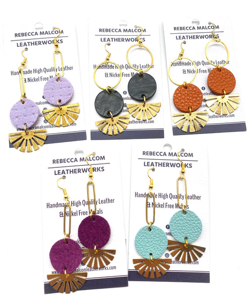 Circle and Brass circle Earrings
