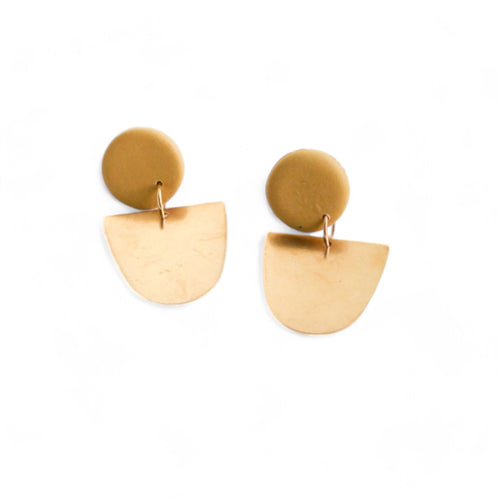 LOU - Clay and Brass Earrings