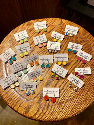 Mini Wood/Circle Earrings