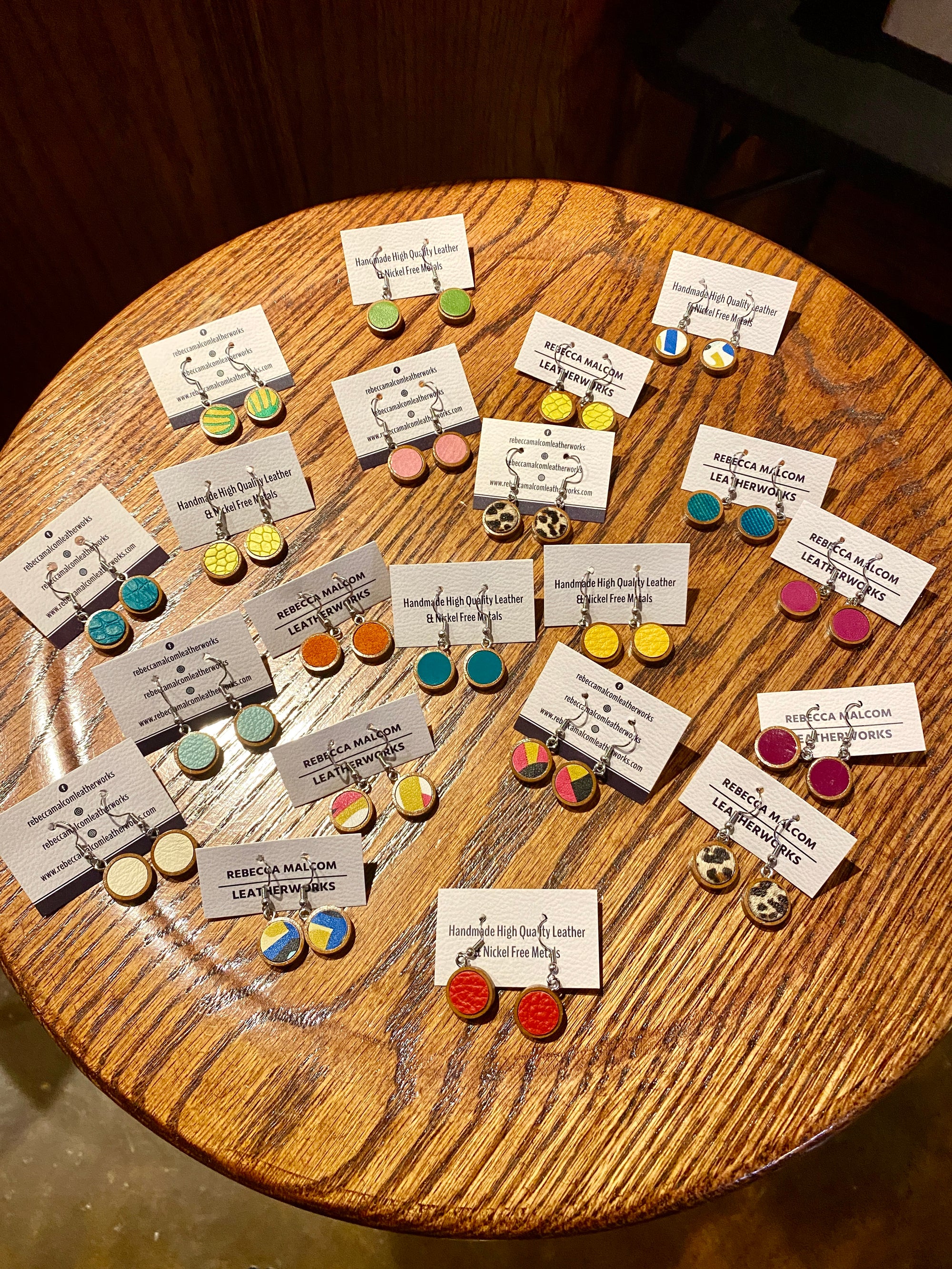 Mini Wood/Circle Earrings