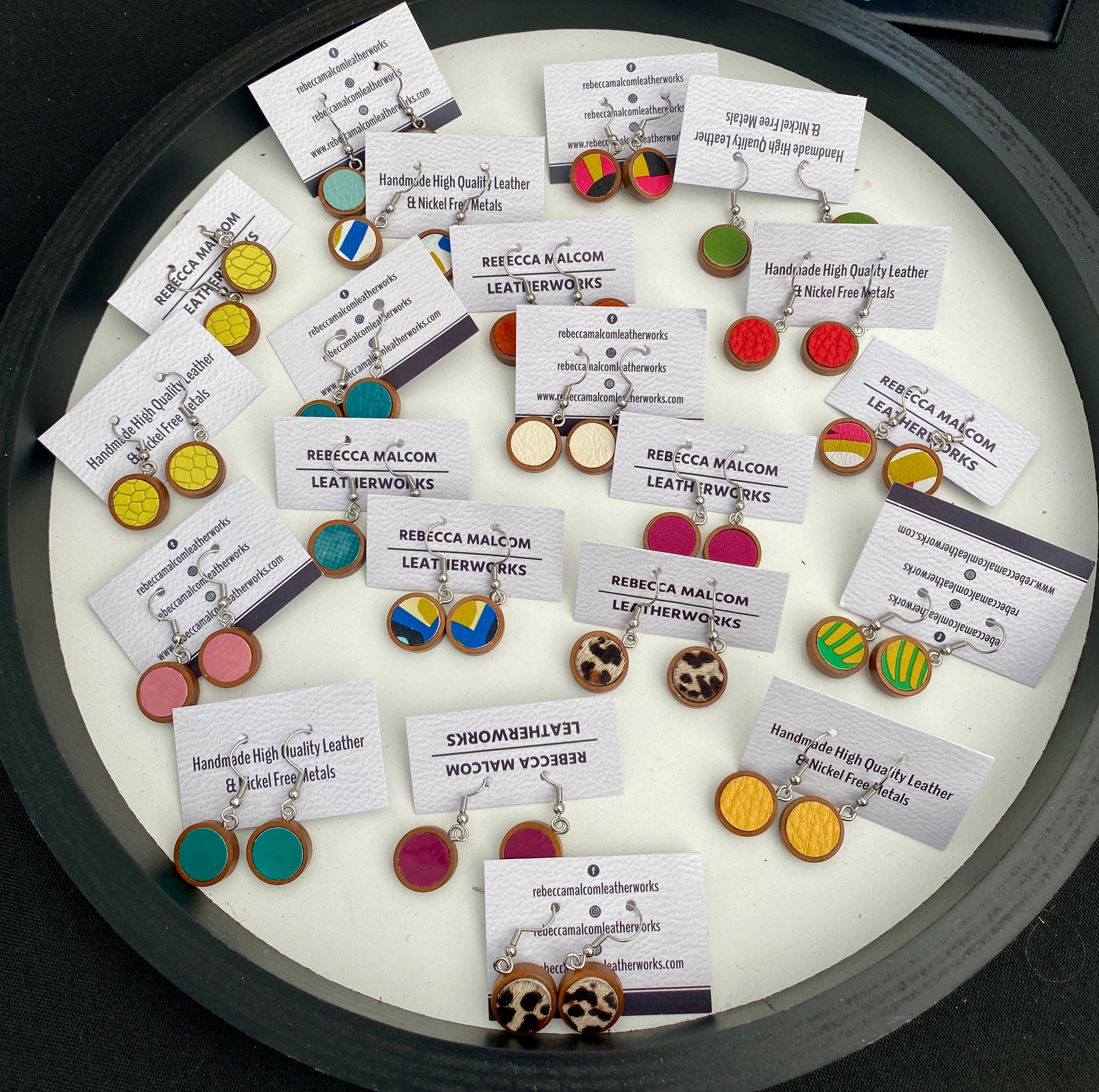 Mini Wood/Circle Earrings