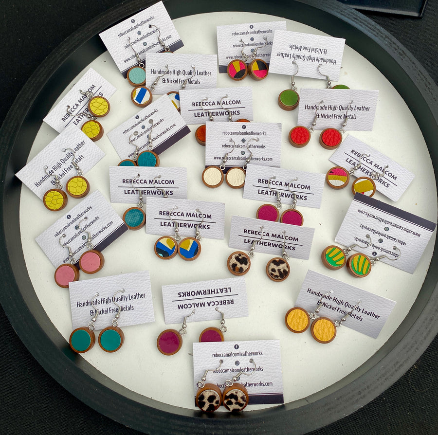 Mini Wood/Circle Earrings