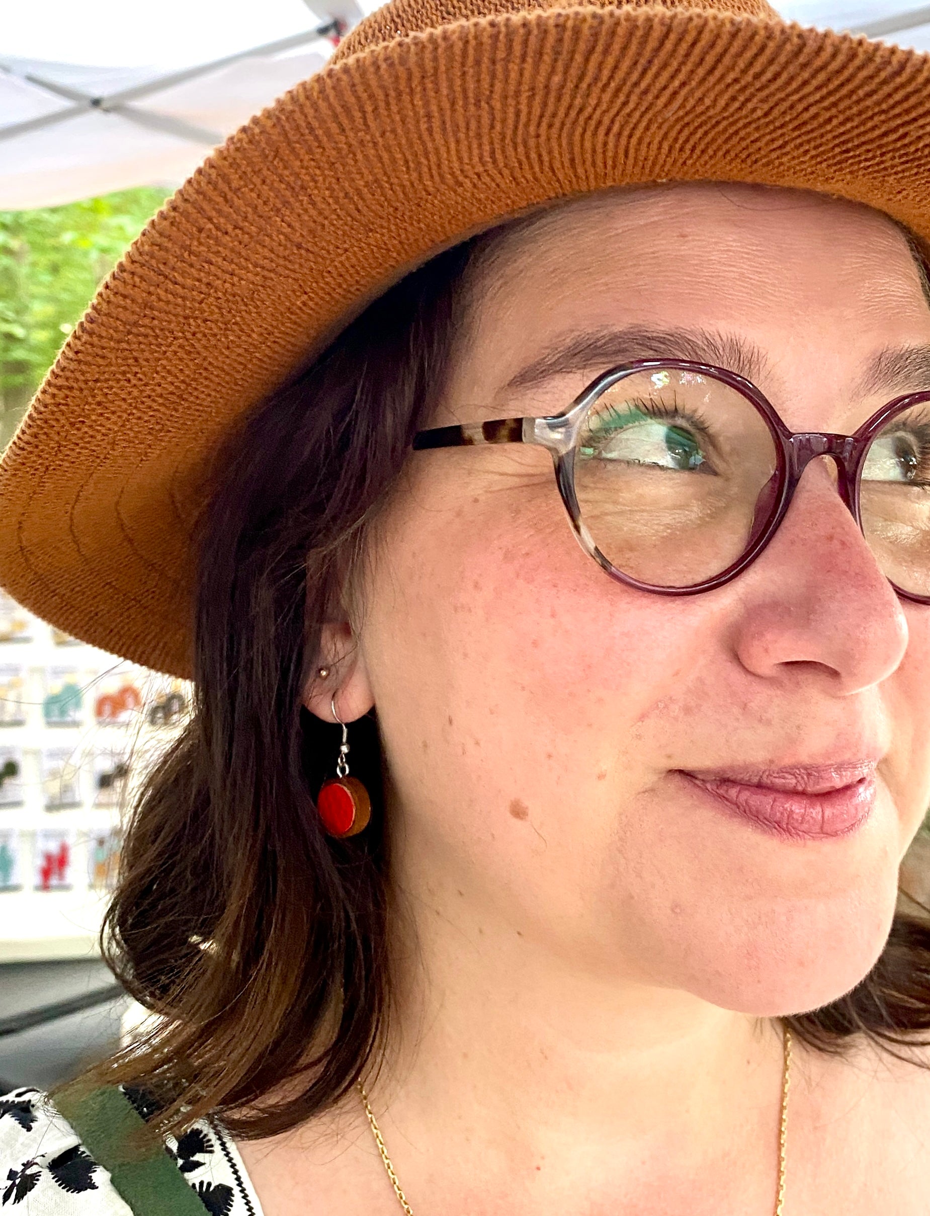 Mini Wood/Circle Earrings