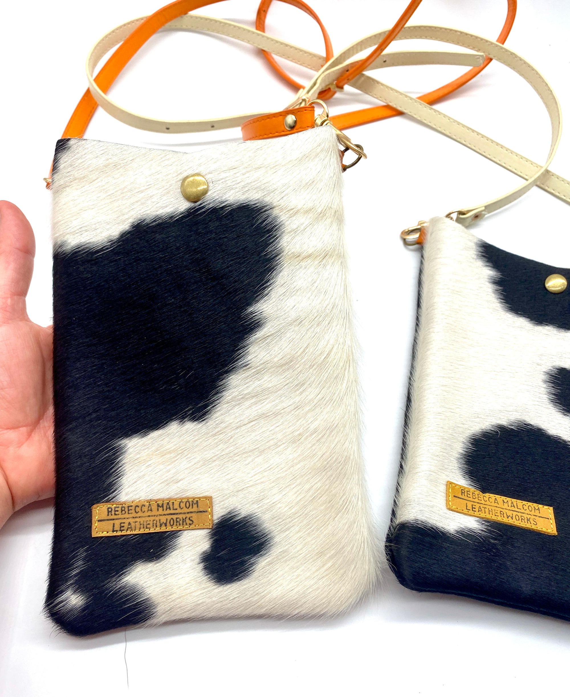 Cowhide crossbody purse
