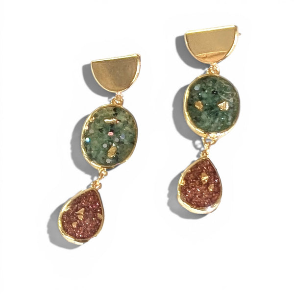 Drommande Gemstone and Resin Earrings
