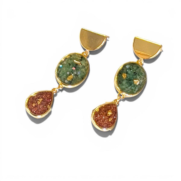 Drommande Gemstone and Resin Earrings
