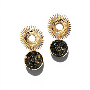 Nomi Brass and Gemstone Resin Earrings