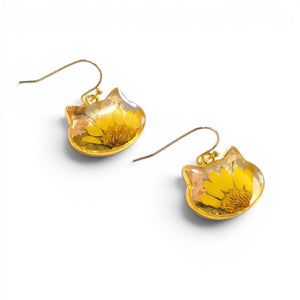 Cutie Kitty Embedded Flower Earrings