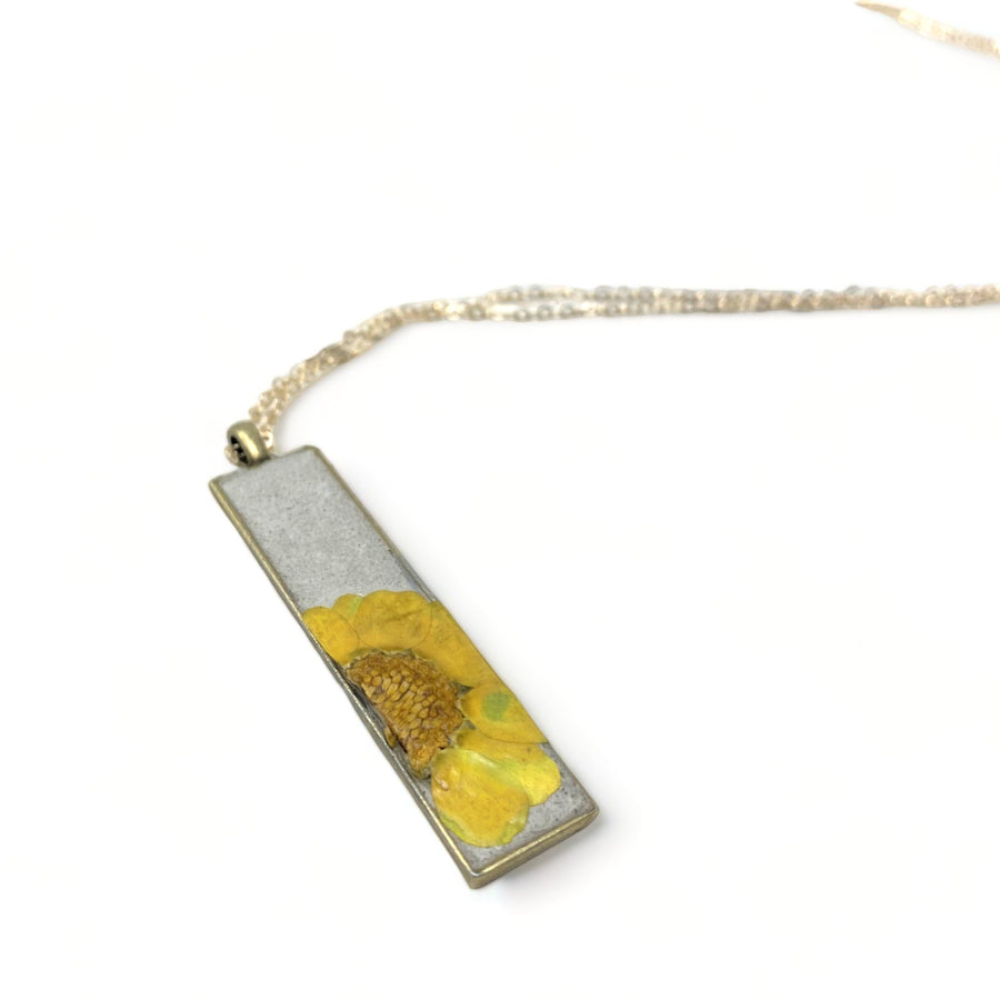 Concrete Botanical Necklace - Yellow