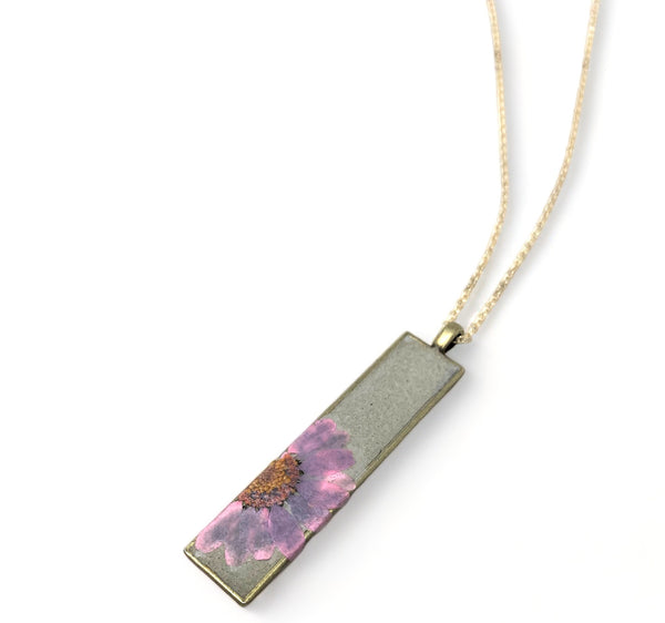 Concrete Botanical Necklace - Pink