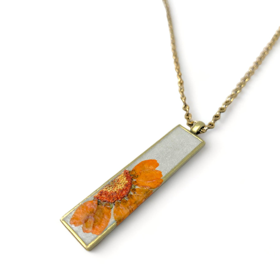 Concrete Botanical Necklace - Orange