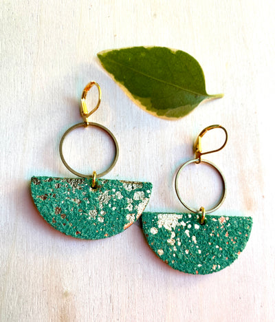 Half moon and brass Earring
