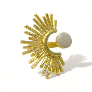 Concrete Sun Rays Ring