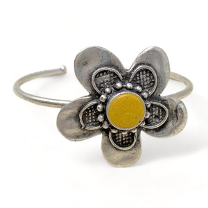 Concrete Silver Flower Bracelet II