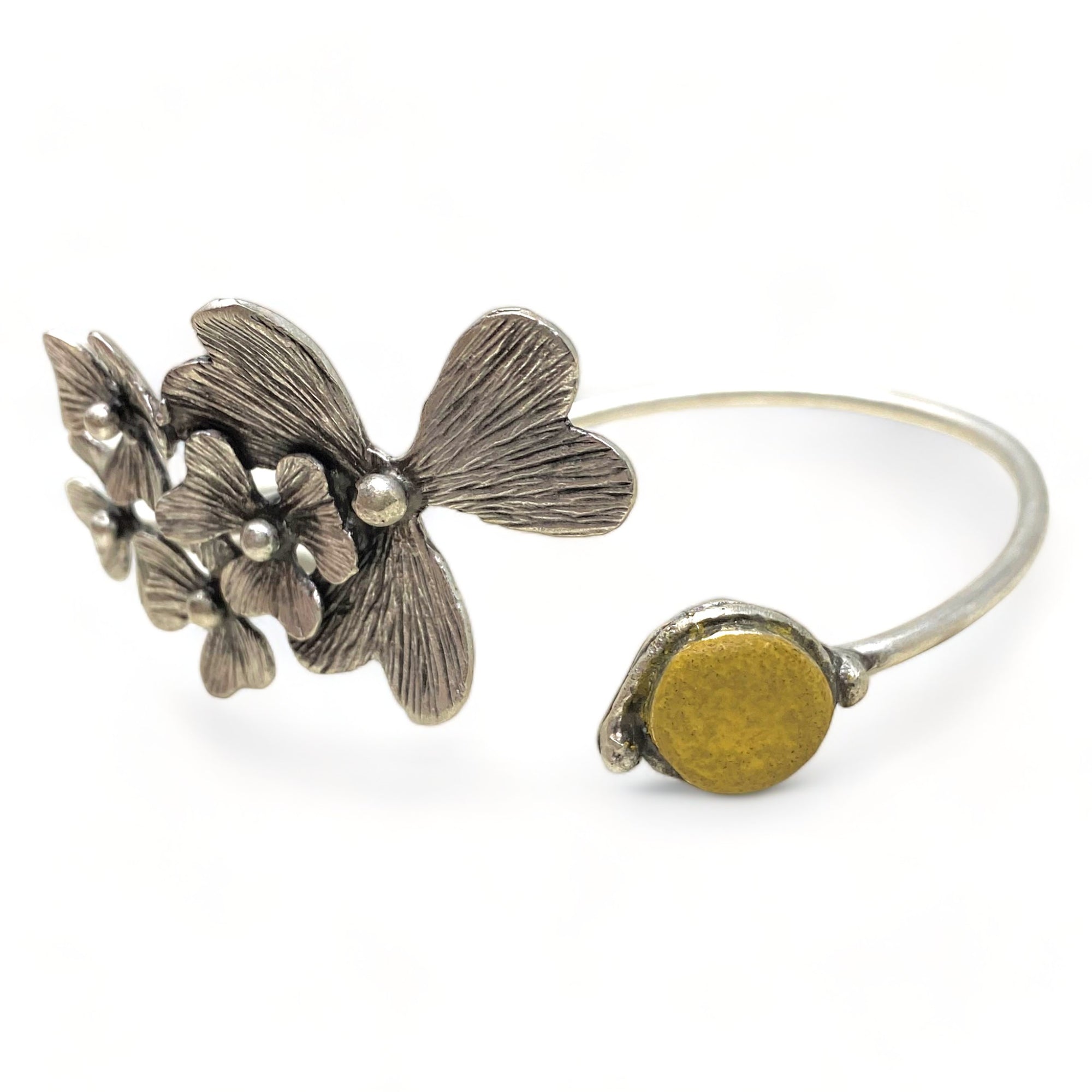 Concrete Silver Flower Bracelet III