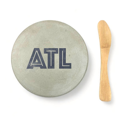 Concrete Cheeseboard (with hook) - ATL Block Stamp